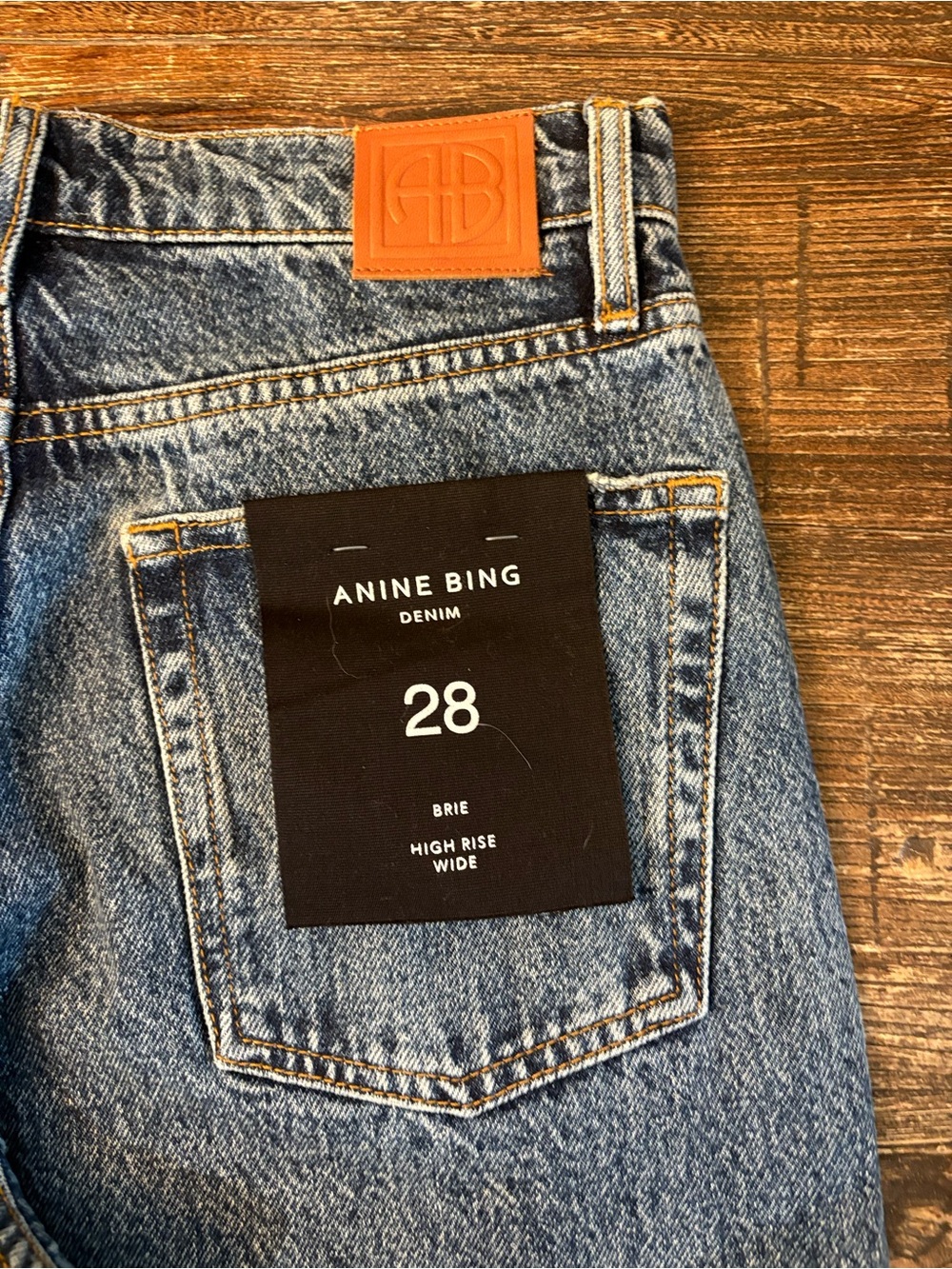 Anine Bing Brie Jeans Womens 28 Cabana Blue Wide Leg Seam Detail NWT - Picture 5 of 11